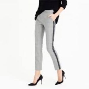 Glen plaid wool leather slacks. MARTIE J CREW. 10